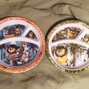 2 Where The Wild Things Are Maurice Sendak Melamine Childrens Plates 8.25"